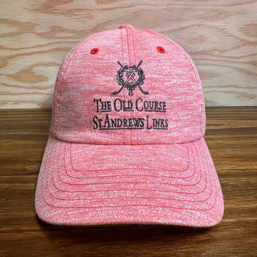 St Andrews Links The Old Course Golf Hat Red Heather Adjustable Strap Cap